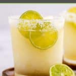 redneck beer margarita garnished with salt and lime.