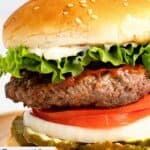 Homemade Burger King Whopper hamburger.
